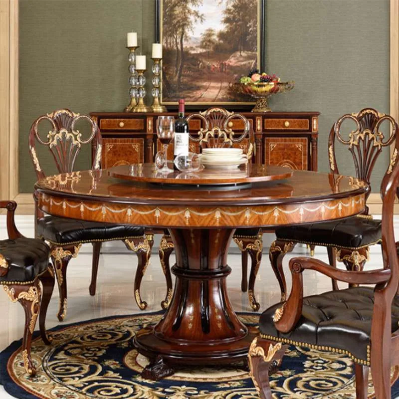 OE-FASHION European style Vintage Round Pedestal Dining Table