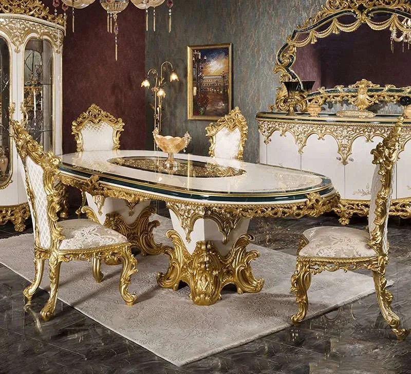 European style oval dining table for 8-10