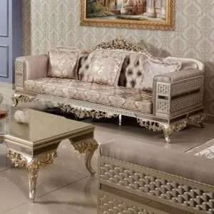OE-FASHION Luxury Antique upholstery fabric sofa living room furniture sets