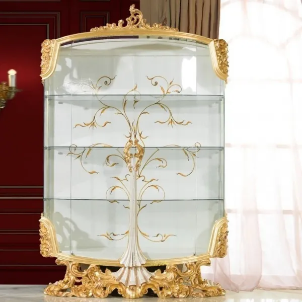 OE-FASHION European style wine display cabinet for home luxury wooden display case