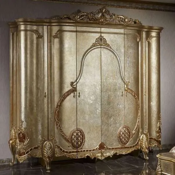 Hand-Carved Gold Leaf Armoire Atelier | OE-FASHION Furniture