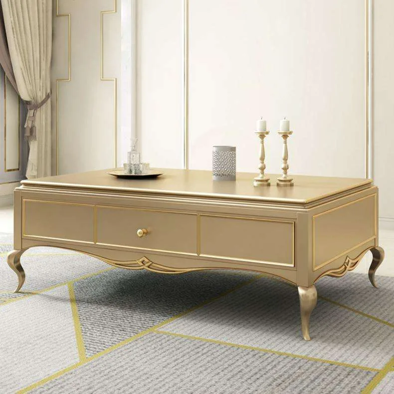 Rectangle gold coffee table