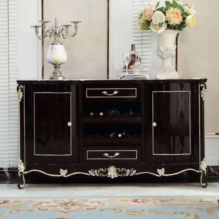 OE-FASHION solid wood console table with storage American black sideboard