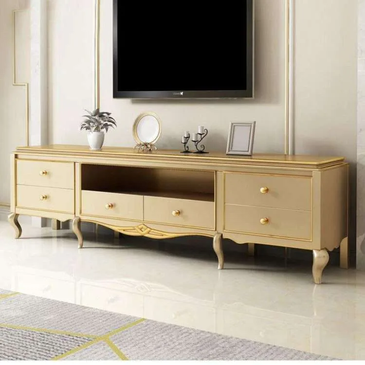 OE-FASHION Luxury tv cabinet with 6 drawers 2m tv cabinet gold tv cabinet designs for living room