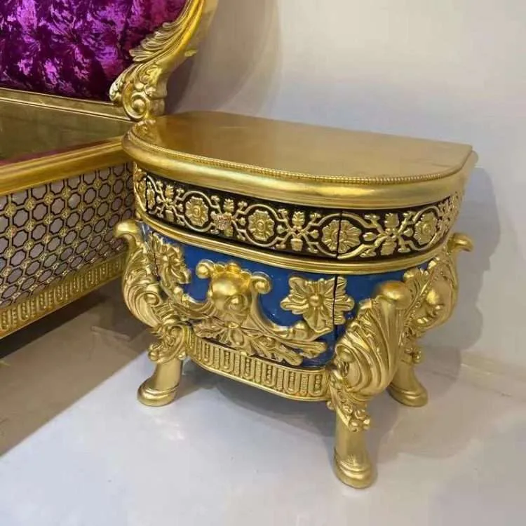 Luxury classic wooden bed interior design, handmade carved queen headboard with bed frame, unique wooden bed design ideas