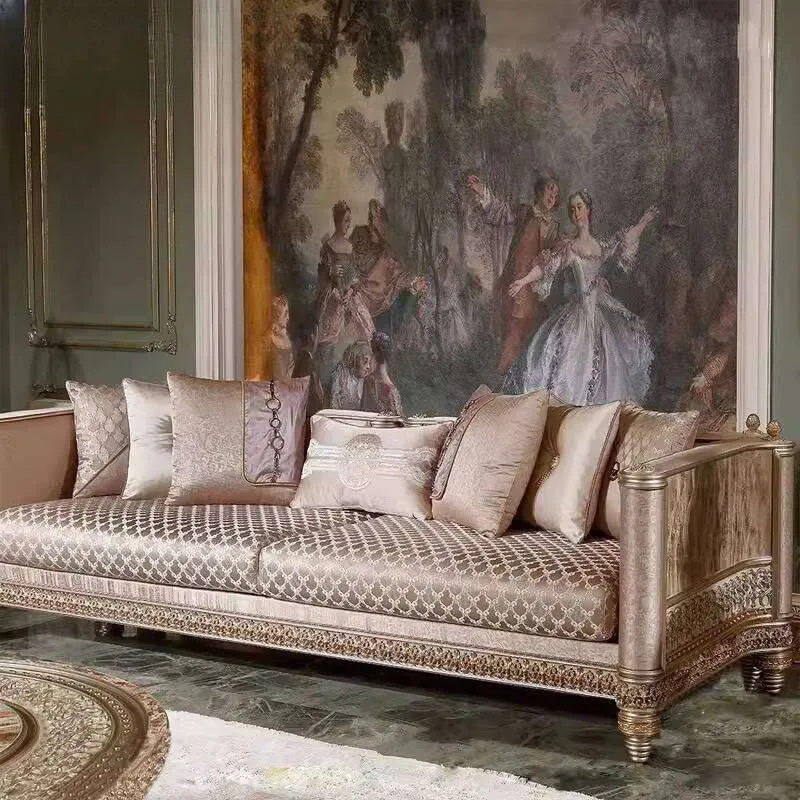 OE-FASHION Luxury custom royal azaline sofa, wood and fabric sofa, best sleeper sofa design for interior design ideas