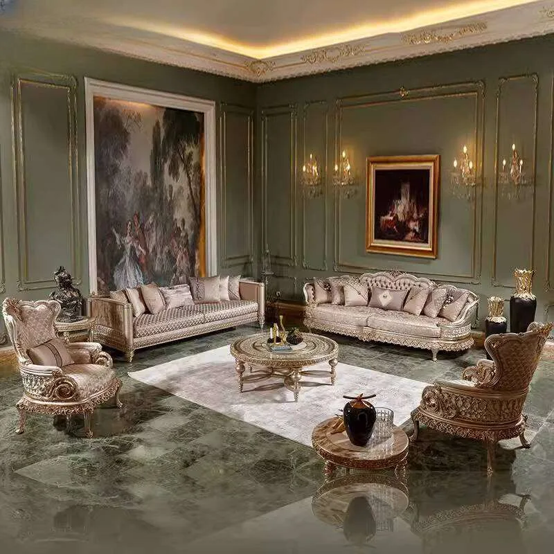 OE-FASHION Luxury custom royal azaline sofa, wood and fabric sofa, best sleeper sofa design for interior design ideas