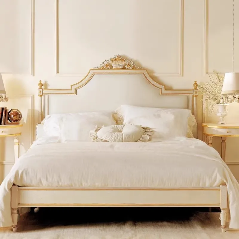 Neoclassical White Gilt Bed