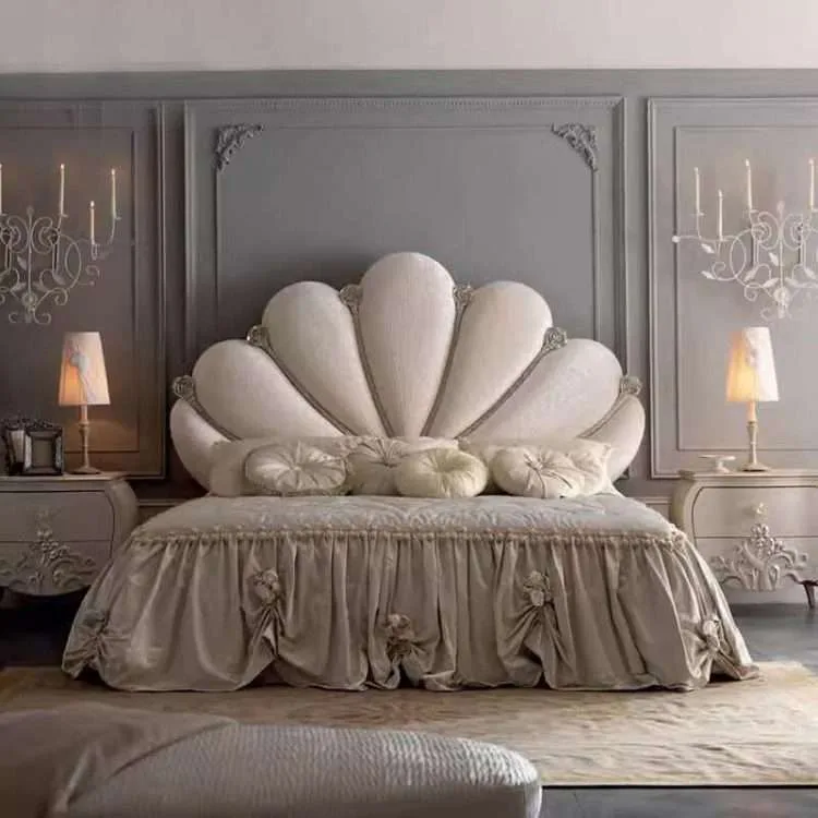 OE-FASHION Luxury king wood bed frame with headboard, Bridal Bed design, Wood frame king size bed frame and headboard, custom Best solid wood King Bed for bedroom bed ideas