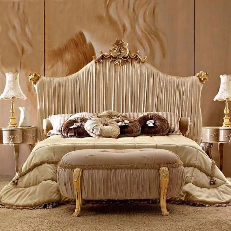 Luxury queen size master bed with headboard