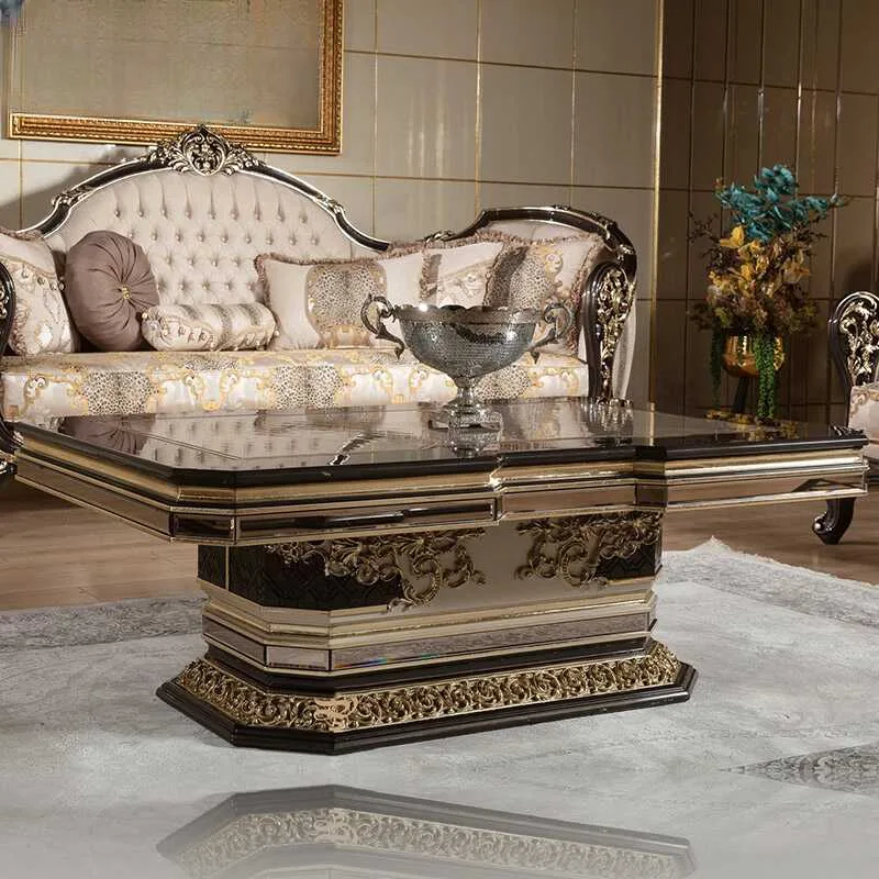 Architectural High-Gloss Black & Gold Dining Table interior perspective – Dining tables design