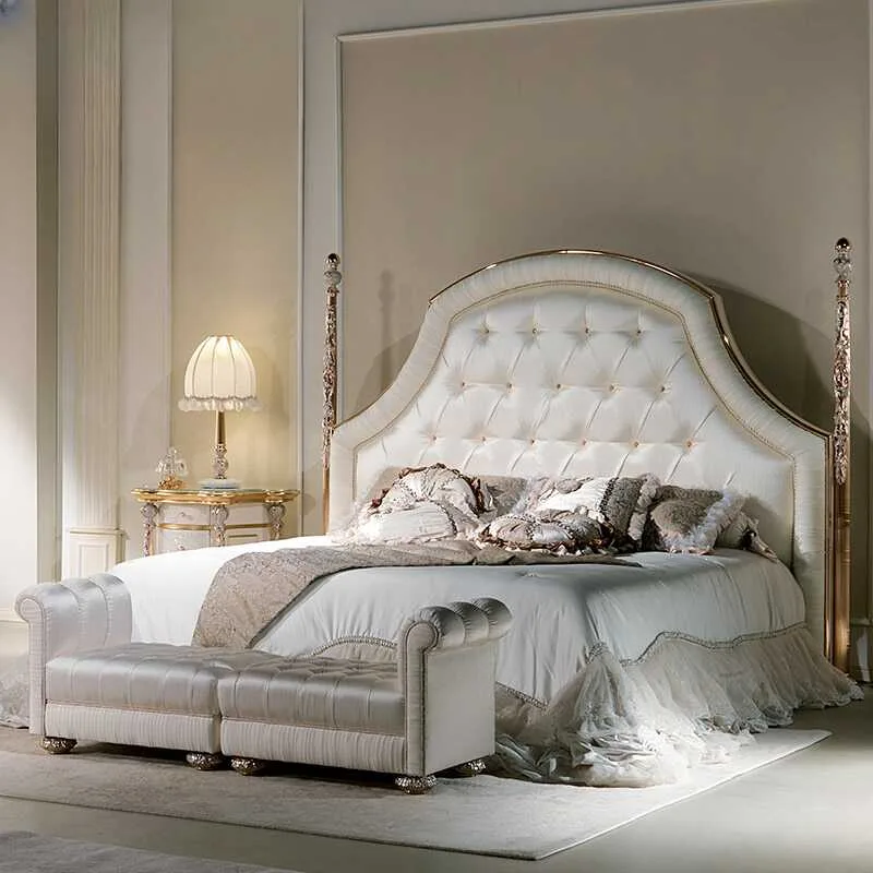Luxury Modern fabric bed with headboard