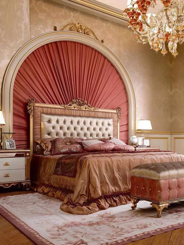 Luxury Pink Bed with Tufted Headboard - Image 2