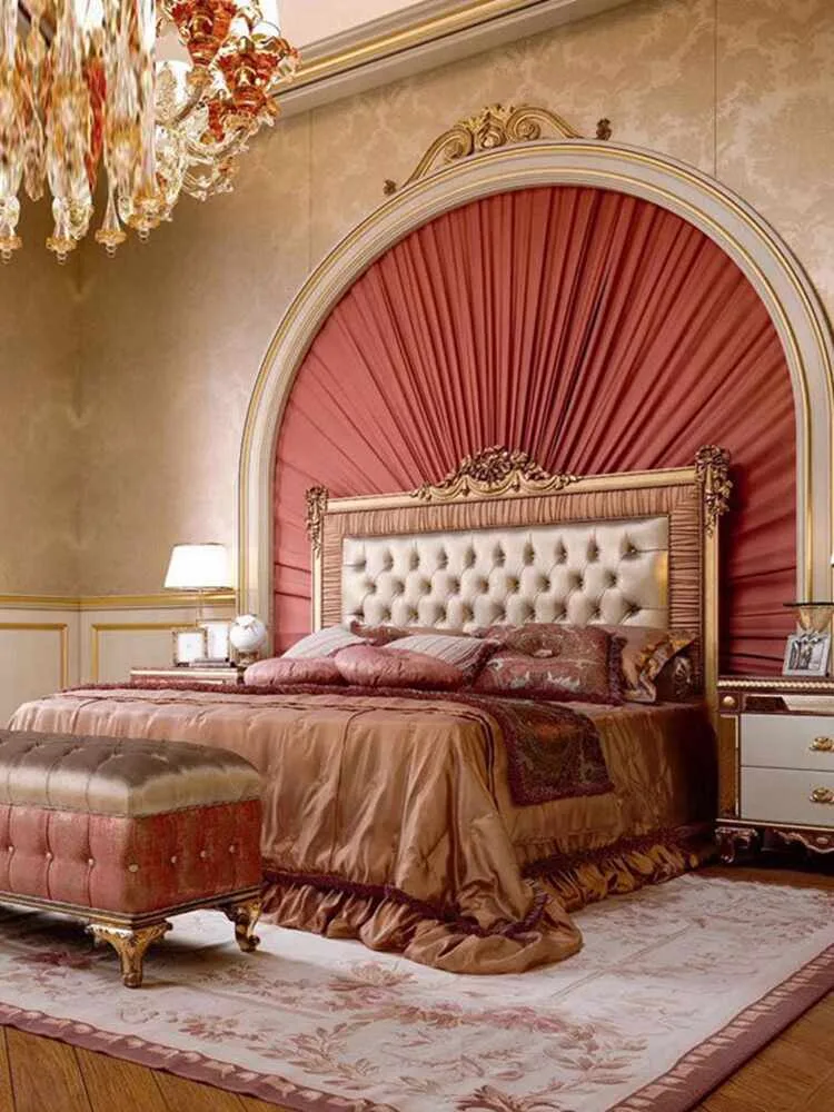 Luxury Pink Bed with Tufted Headboard - Image 3