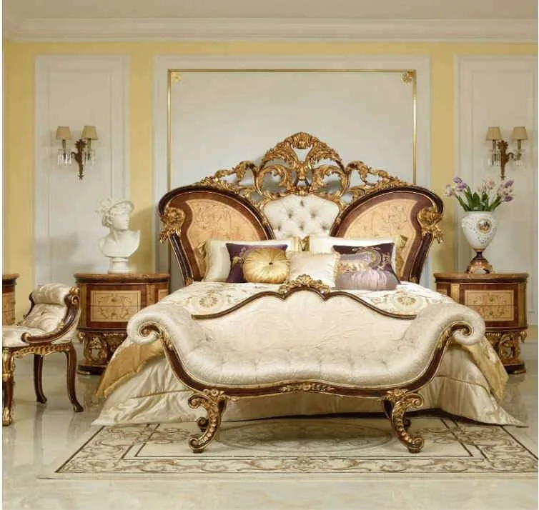 Baroque Gold Sofa with Marquetry Side Panels detail view – Sofas & Couchs design