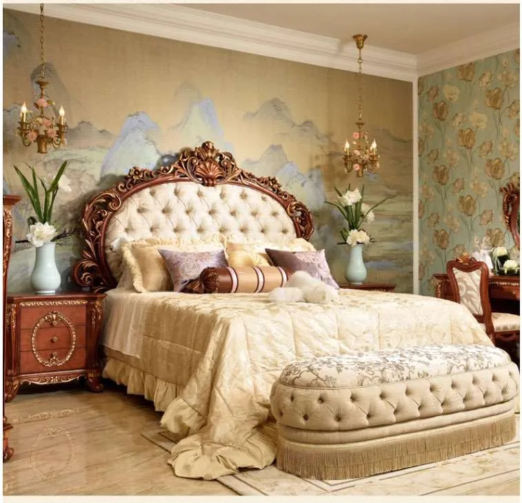 Baroque Mahogany Bed with Scallop Shell Cresting detail view – Beds design