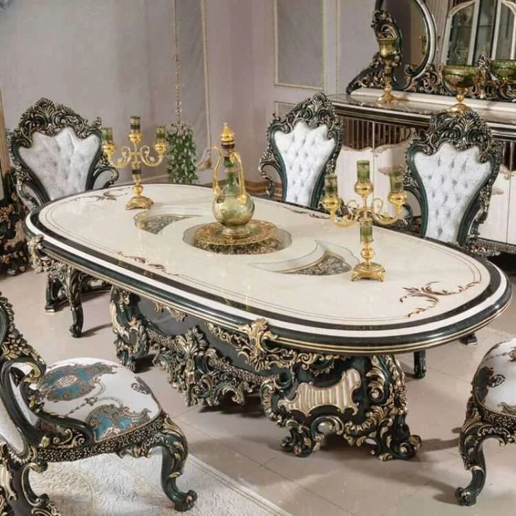 Elegant Classic Oval Dining Table Set for 6 – Perfect Blend of Style and Comfort