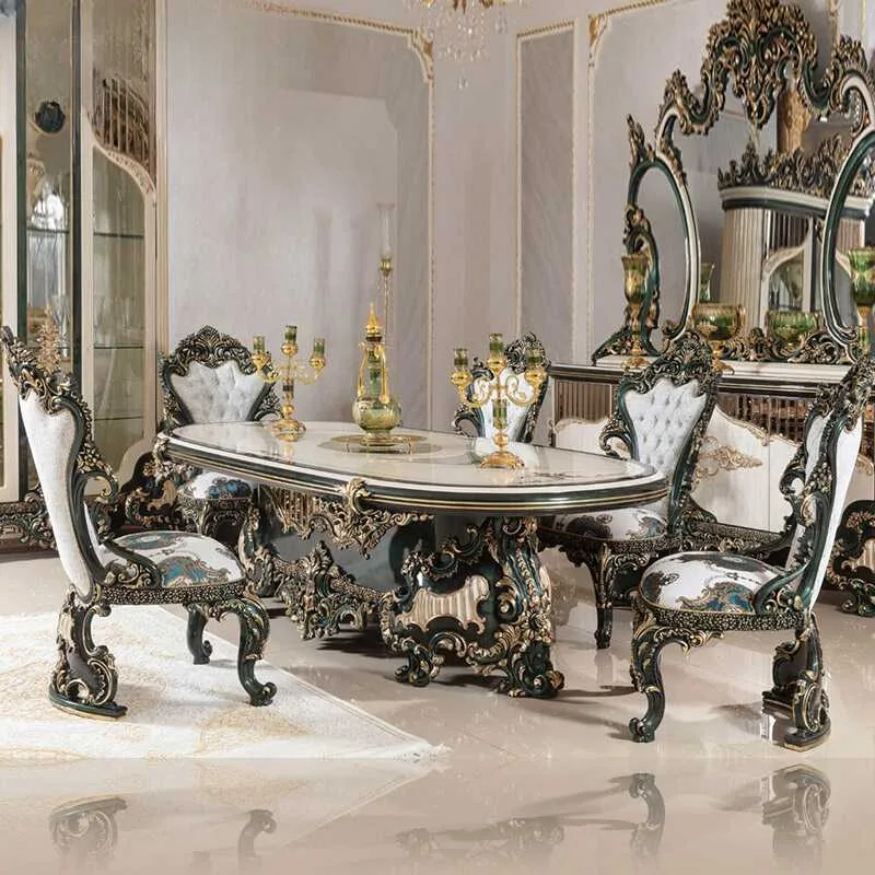 Elegant Classic Oval Dining Table Set for 6 3 Elegant Classic Oval Dining Table Set for 6 - Image 3