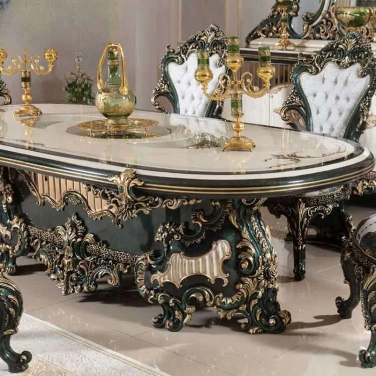 Elegant Classic Oval Dining Table Set for 6 - Image 4
