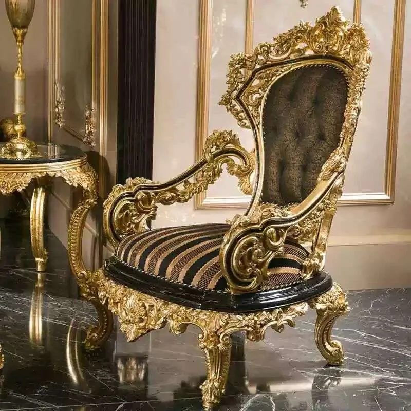 Gilded Black Lacquer Baroque Sofa Set – Opulent Salon Suite material texture – Sofas & Couchs design