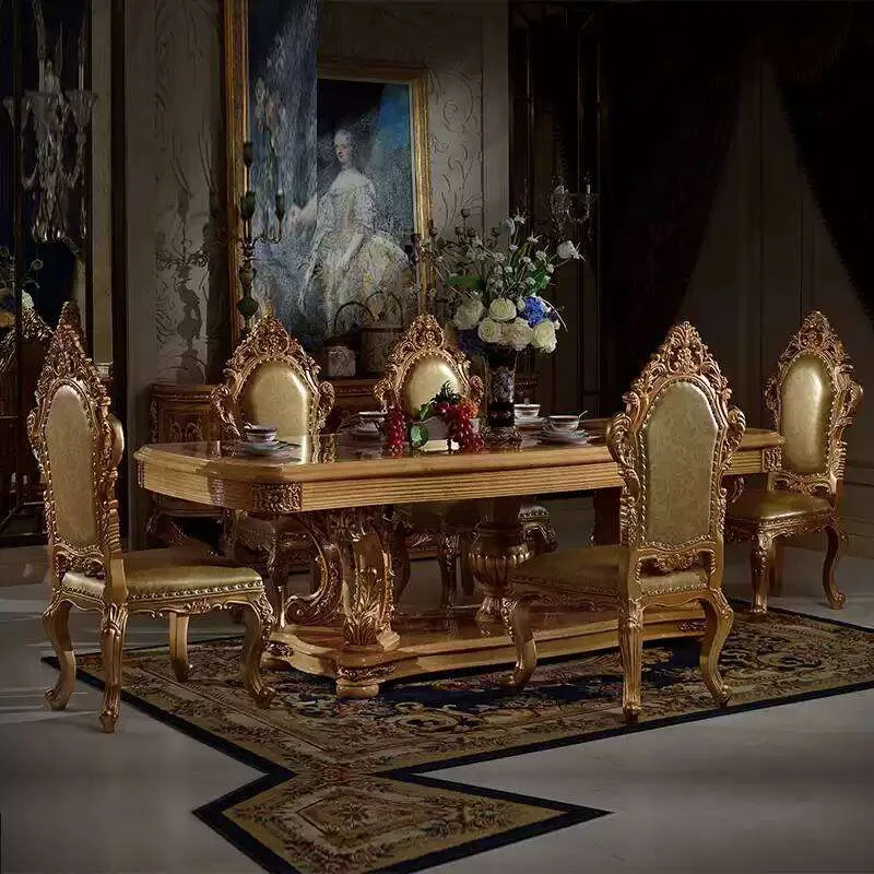 Neoclassical Sculpted Central Pedestal Dining Table