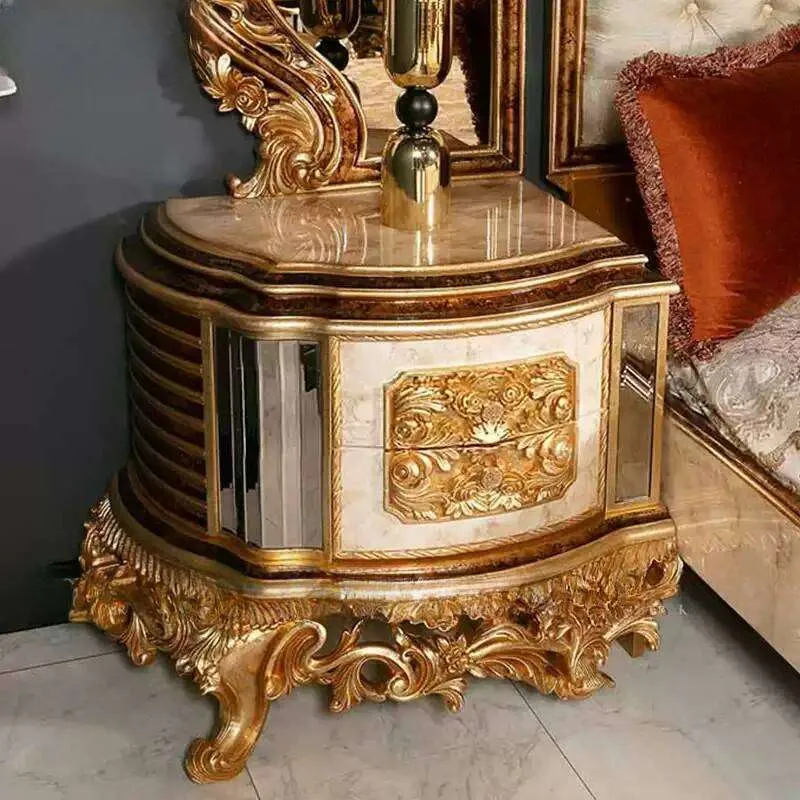 Bespoke Grand Baroque Gilded Bedroom Suite – Royal Joinery interior perspective – Beds design