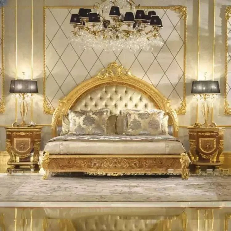 Vintage Gold Queen Bed Frame | Timeless Elegance for Your Bedroom