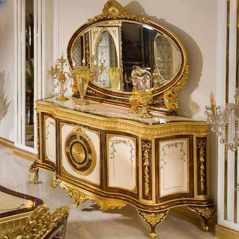 Bespoke Grand Baroque Gilded Bedroom Suite – Royal Joinery craftsmanship close-up – Beds design