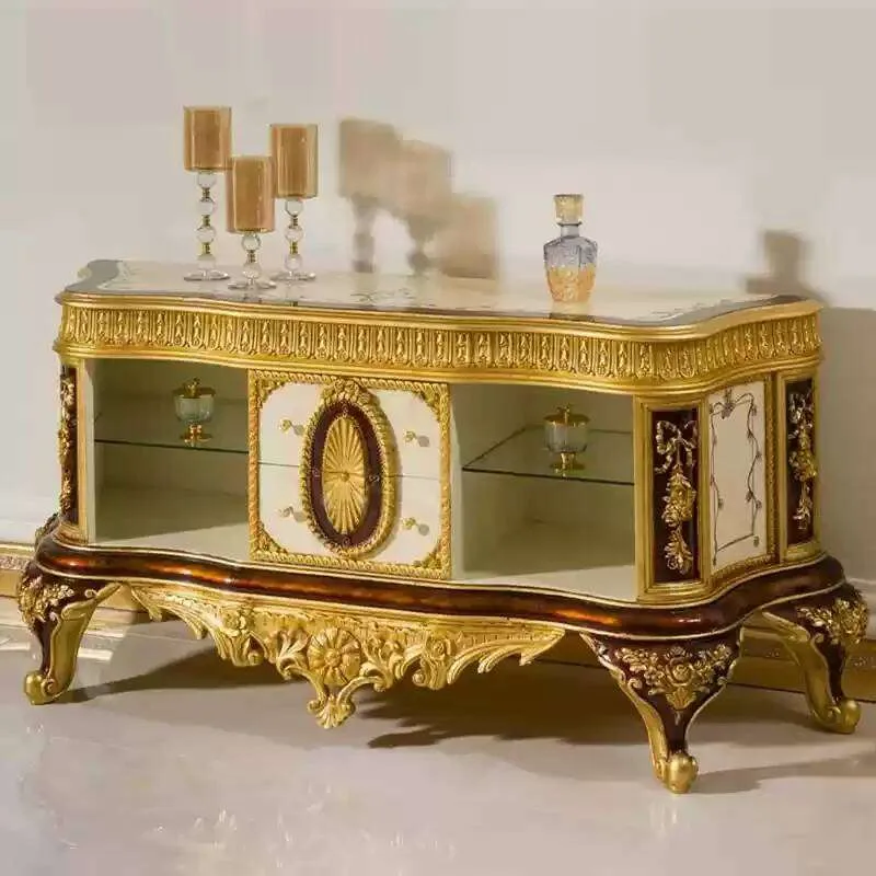 Bespoke Grand Baroque Gilded Bedroom Suite – Royal Joinery craftsmanship close-up – Beds design