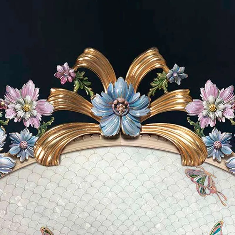 Solid Wood French Queen Bed with Hand-Carving - Image 3