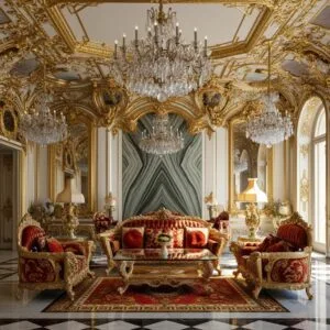 Home 9 Regal Living Room Sets: Hand-Carved & Gold-Accented Seating