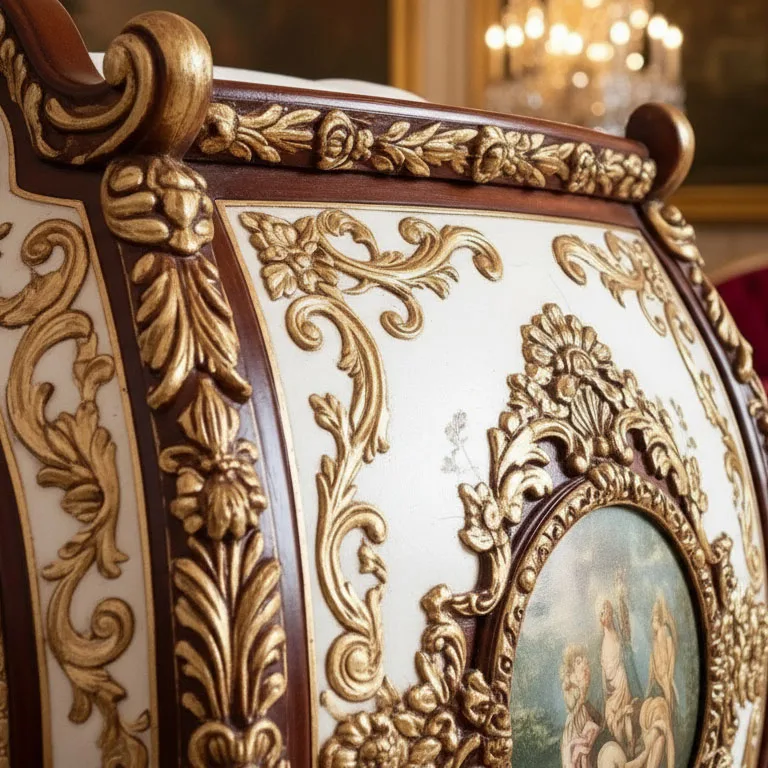 Bespoke Baroque Carved Pet Sanctuary: Period Joinery material texture – Pet Furniture design
