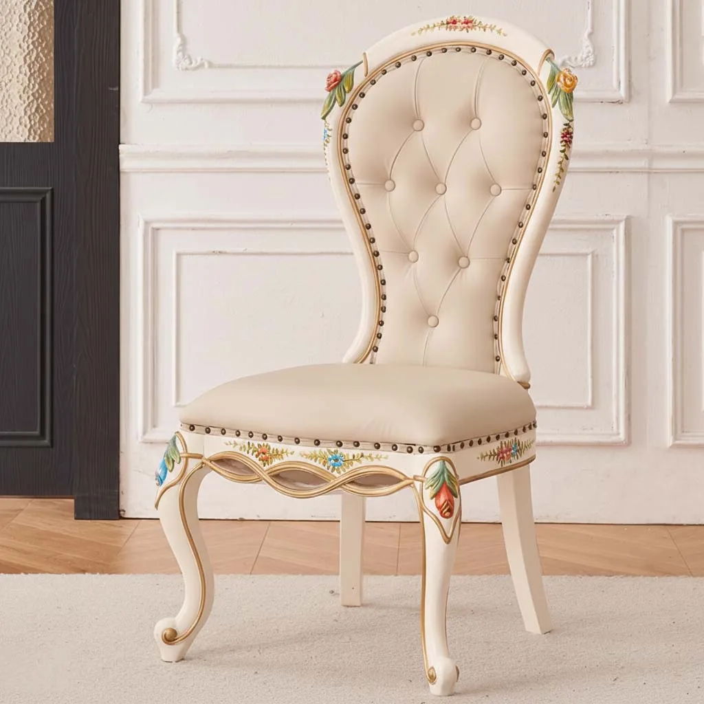 Hand-Painted Cream Rococo Dining Table material texture – Dining tables design