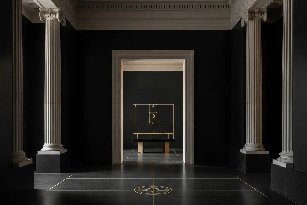 Neoclassical furniture symmetry and golden ratio proportion