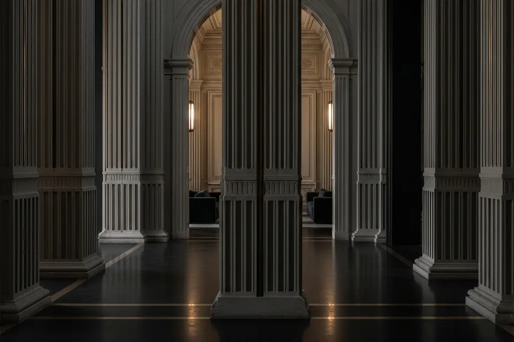 Linear gold leaf ornamentation details