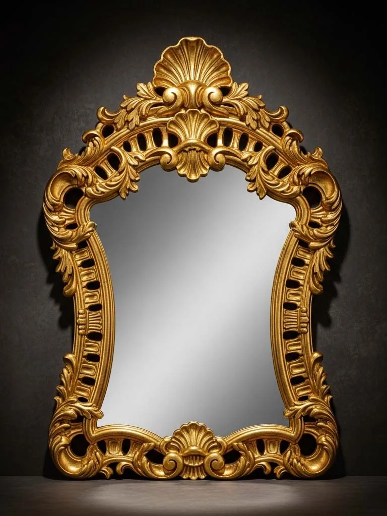 Ornate Baroque Wall Mirror gold finish