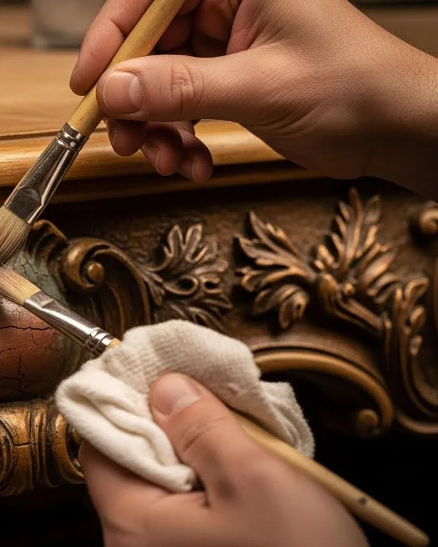 Antique patina finishing technique