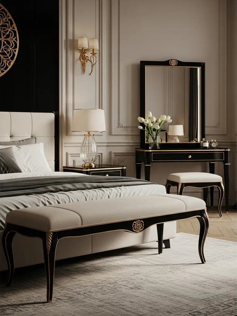 Luxury bedroom accents