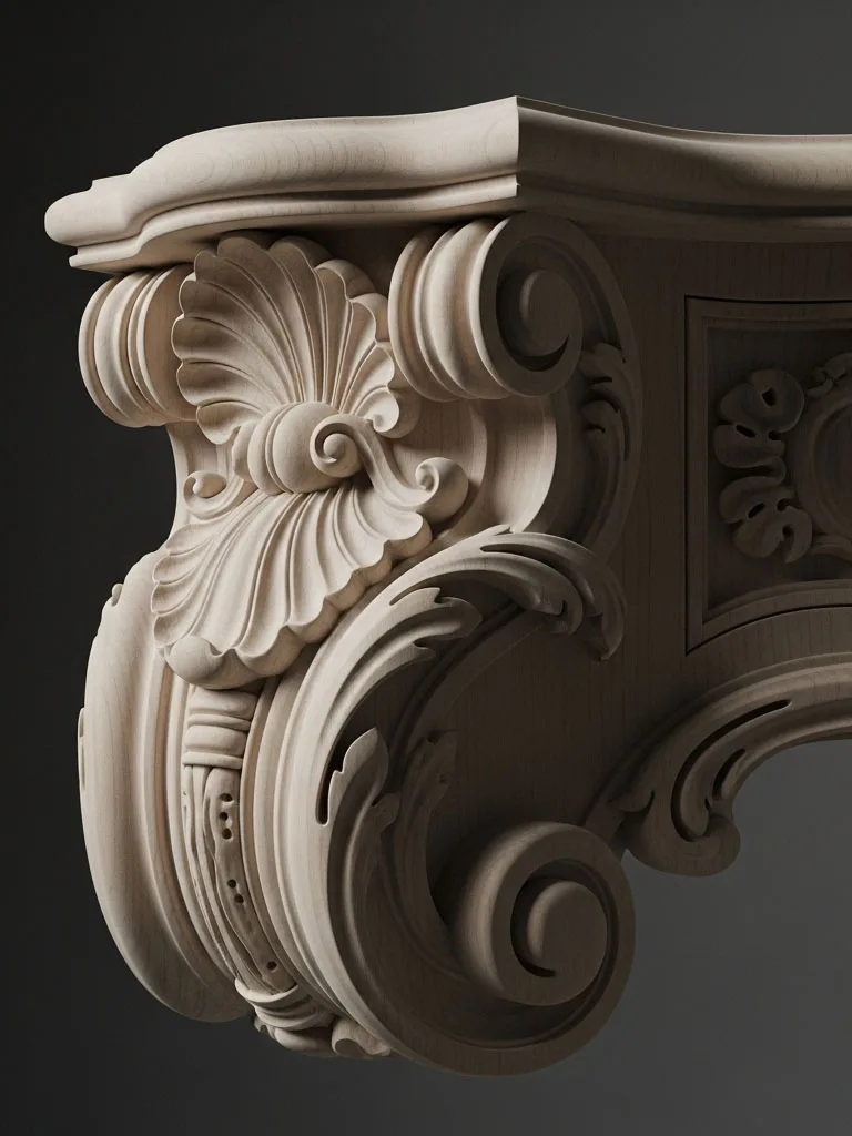 Unfinished raw European beech wood carving showing grain density and structural integrity
