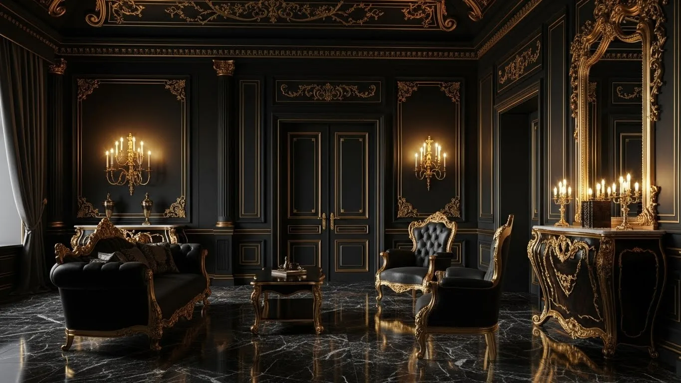 Grand European luxury villa interior featuring bespoke furniture and craftsmanship