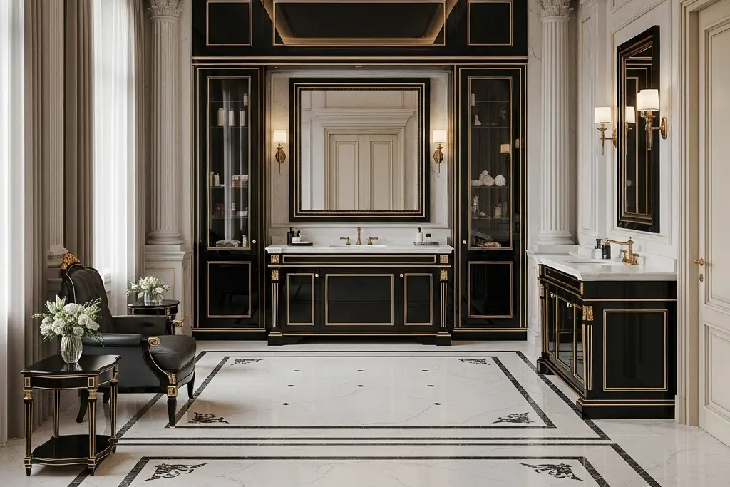 Palace style bathroom vanity and interior
