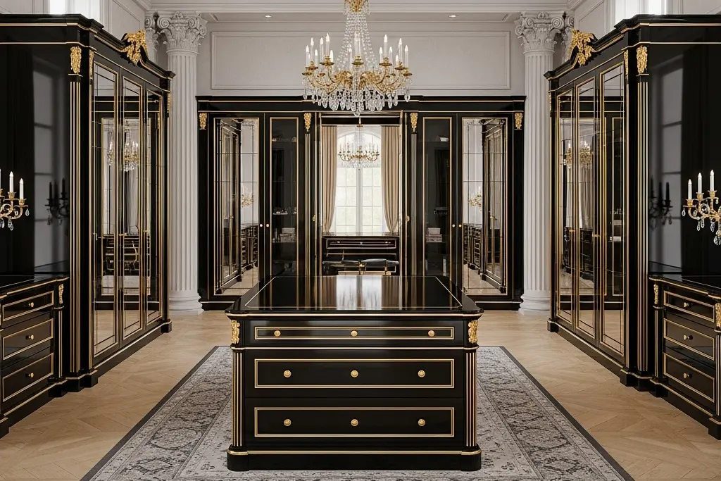Luxury Rococo style walk-in closet
